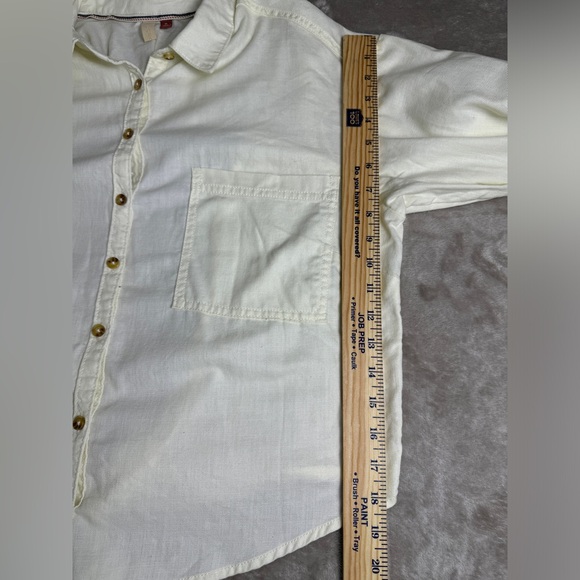 Anthropologie Pilcro Size XL Tie-Back Shrunken Shirt Ivory - Picture 13 of 14